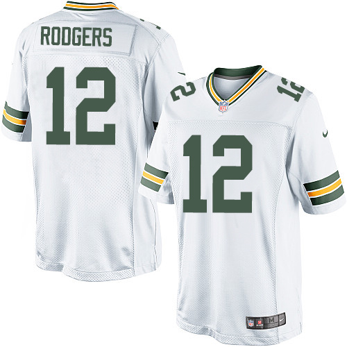 Men's Limited Aaron Rodgers Nike Jersey White Road - #12 NFL Green Bay Packers